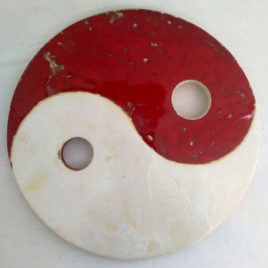 Dessous de plat Ying et Yang rouge et blanc
