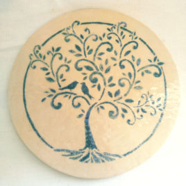 Dessous de plat arbre de vie turquoise