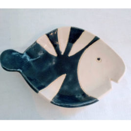 Porte savon Poisson Bleu et blanc